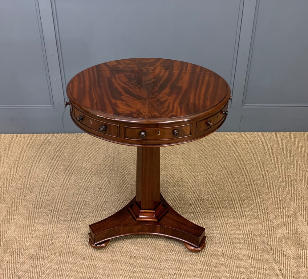 William IV Flame Mahogany Drum Table