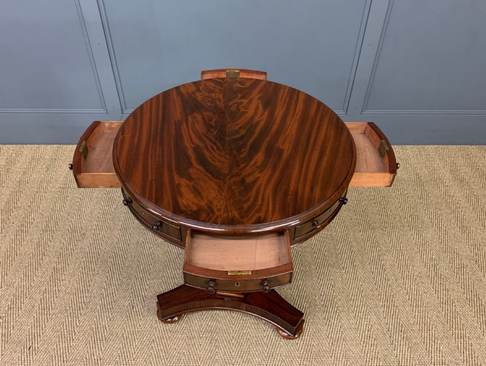 William IV Flame Mahogany Drum Table View II