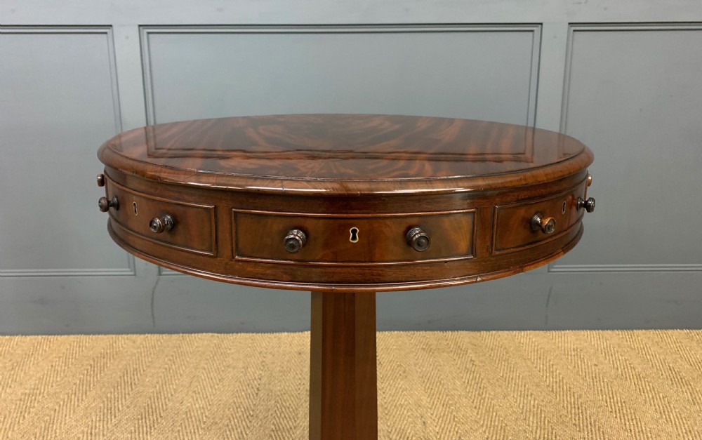 William IV Flame Mahogany Drum Table View III