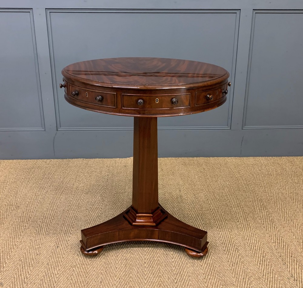 William IV Flame Mahogany Drum Table View VI
