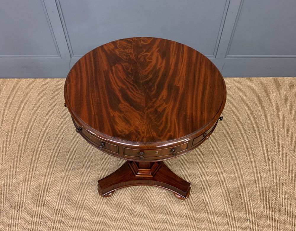William IV Flame Mahogany Drum Table View VII
