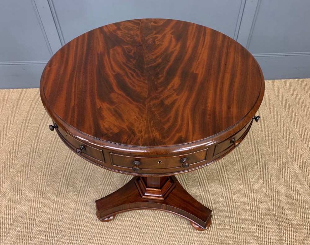 William IV Flame Mahogany Drum Table View IX
