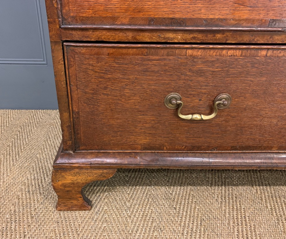 Georgian Cross Banded Oak Chest of Drawers View VII