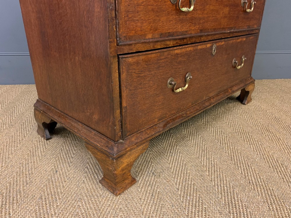 Georgian Cross Banded Oak Chest of Drawers View IX