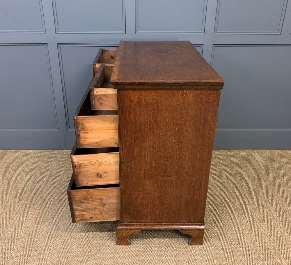 Georgian Cross Banded Oak Chest of Drawers View XII