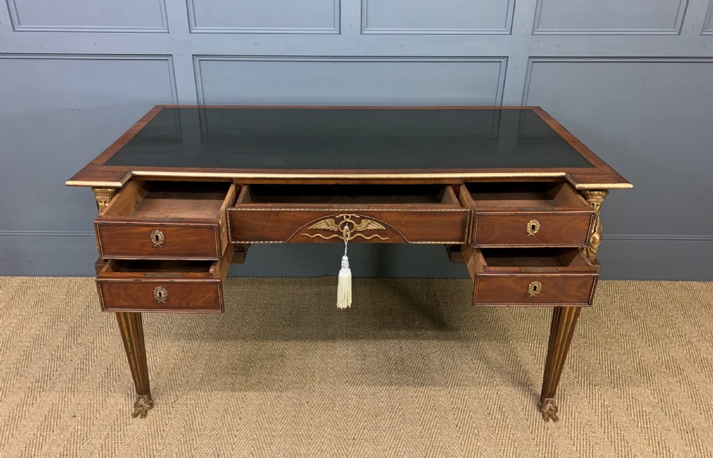 French Empire Style Mahogany Writing Desk View XI
