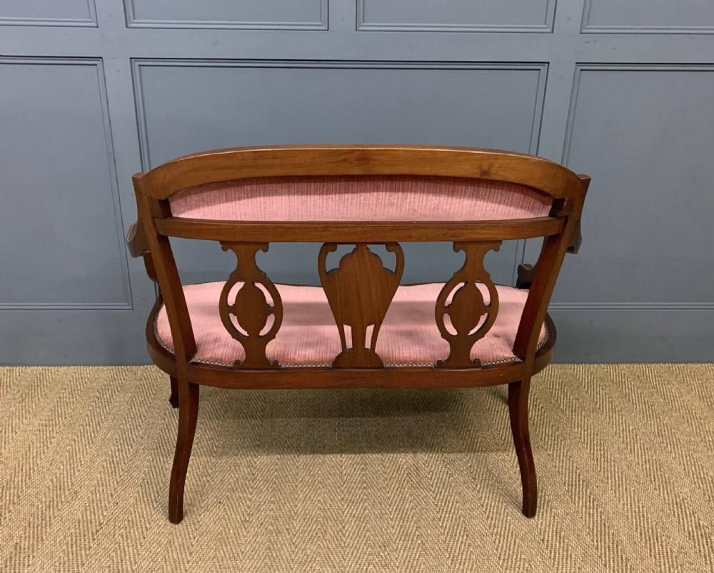 Edwardian Inlaid Mahogany Settee View XII