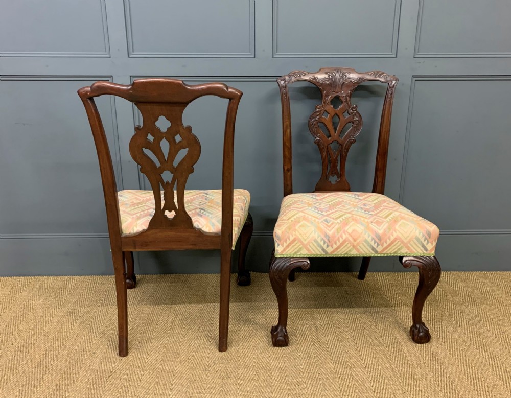 Set of 8 Chippendale Style Mahogany Dining Chairs View IX