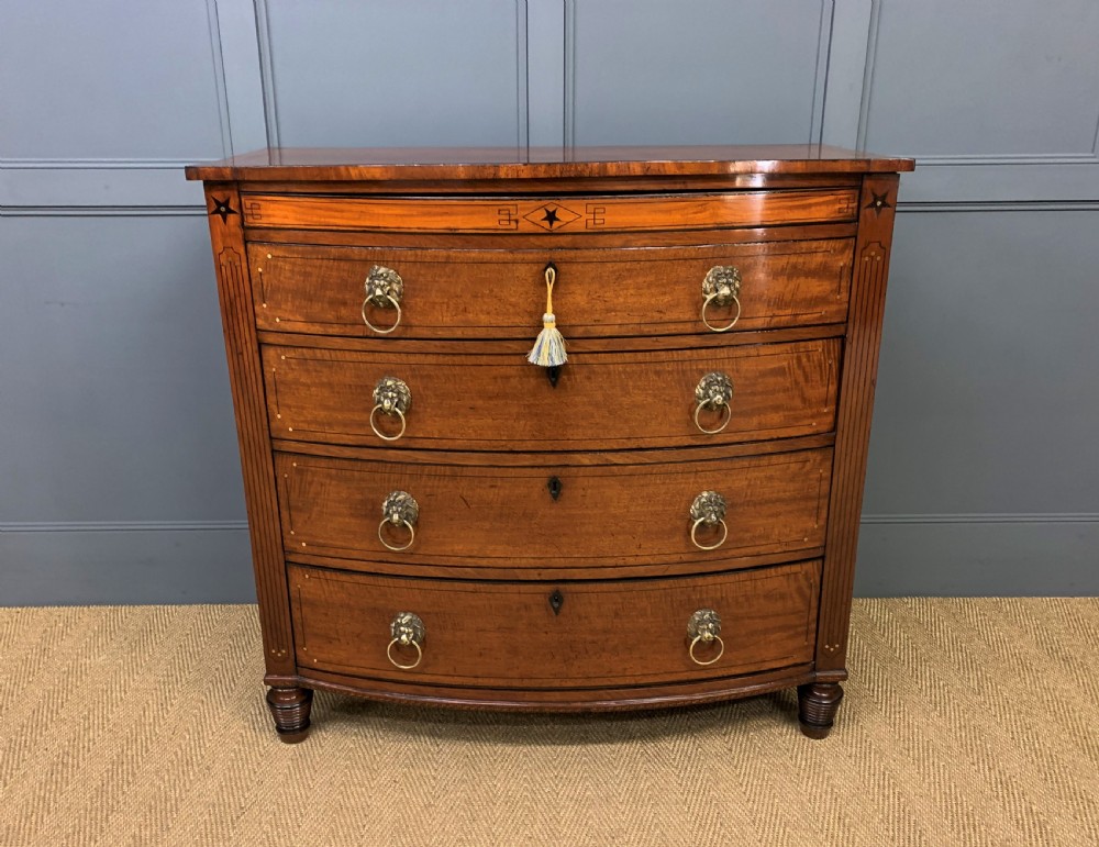 Regency Inlaid Mahogany Chest of Drawers View VI