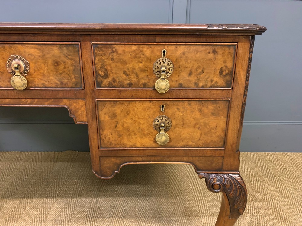 Queen Anne Style Burr Walnut Writing Desk View VIII
