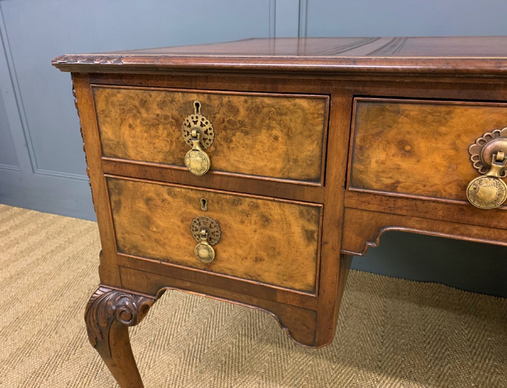 Queen Anne Style Burr Walnut Writing Desk View IX