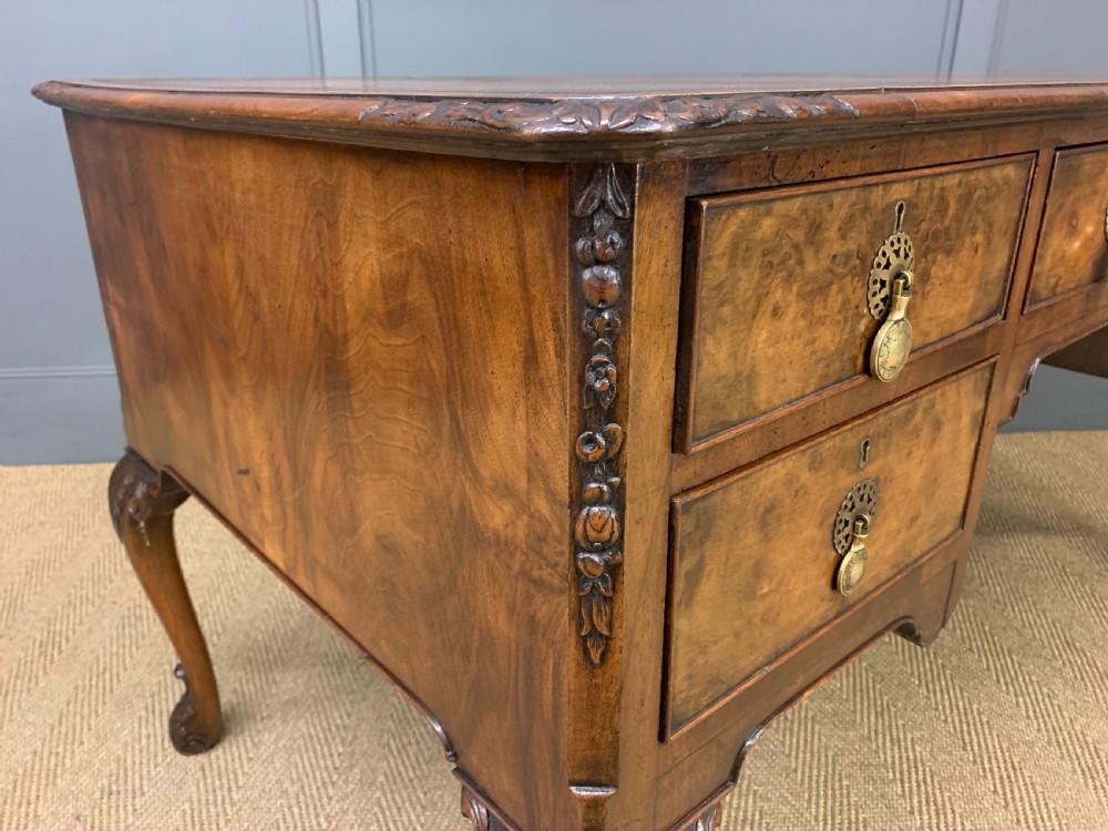 Queen Anne Style Burr Walnut Writing Desk View XIV