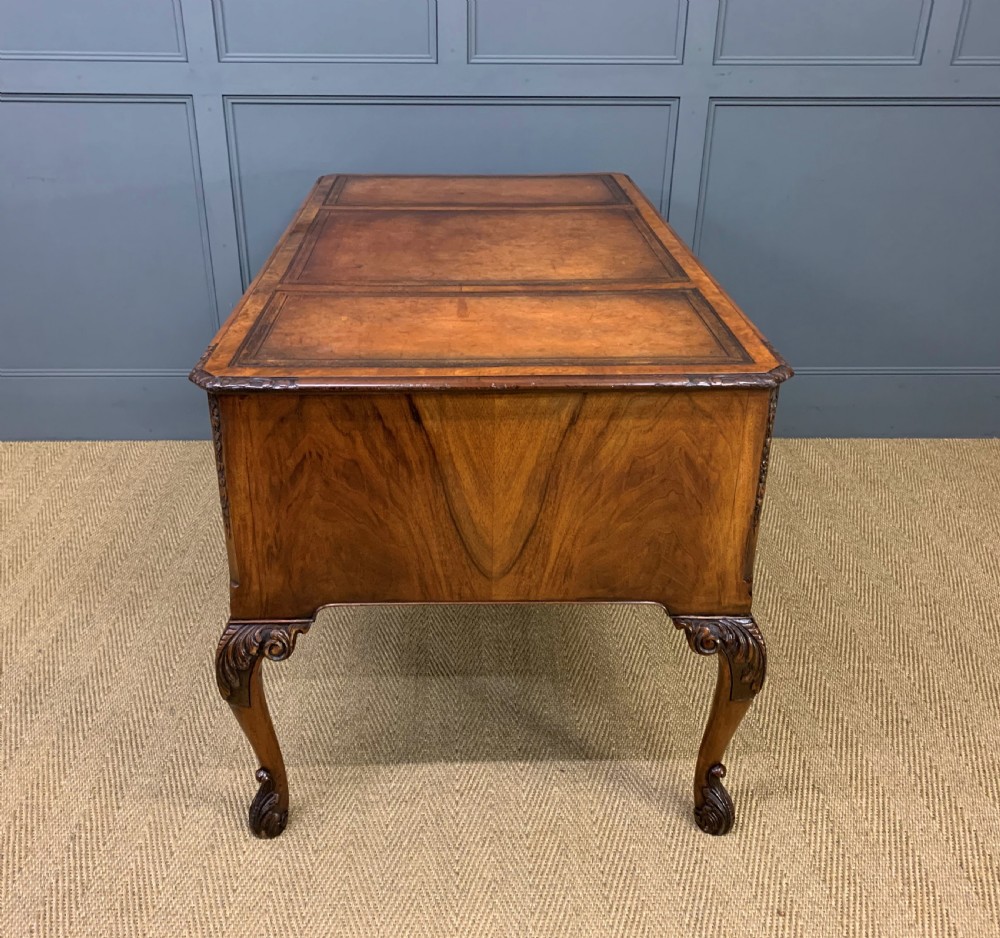 Queen Anne Style Burr Walnut Writing Desk View XVIII