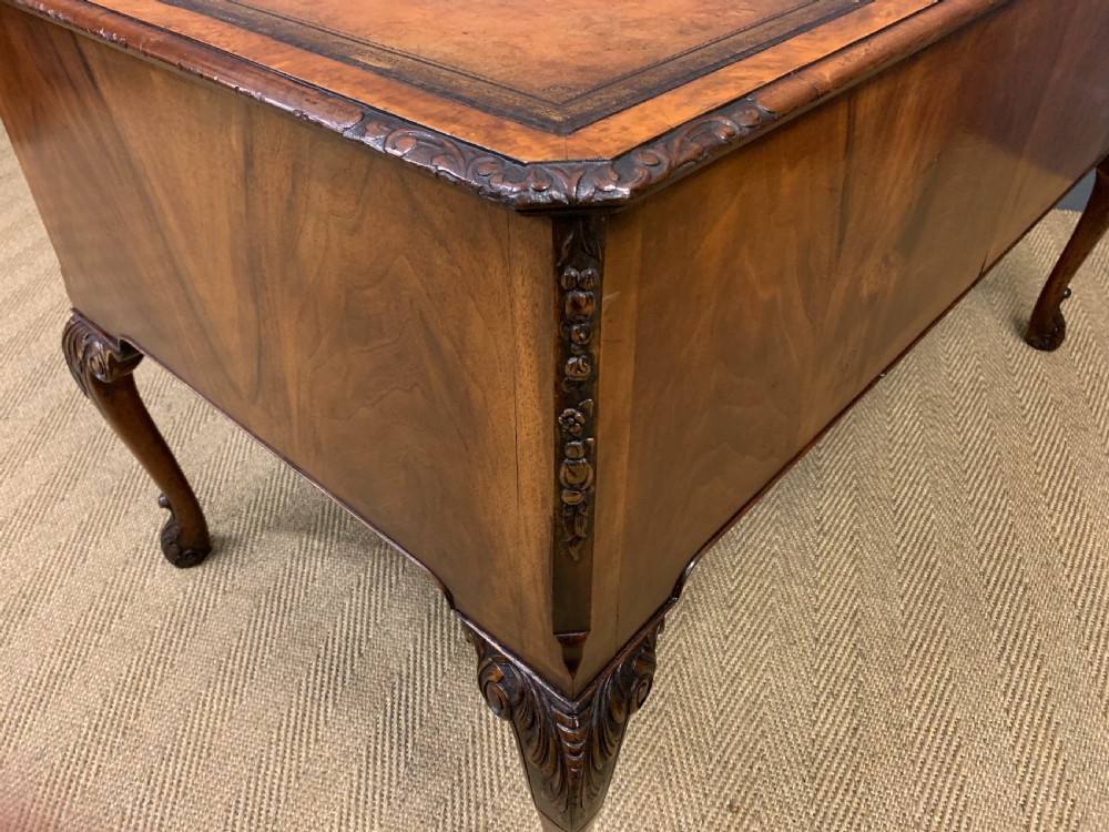 Queen Anne Style Burr Walnut Writing Desk View XIX
