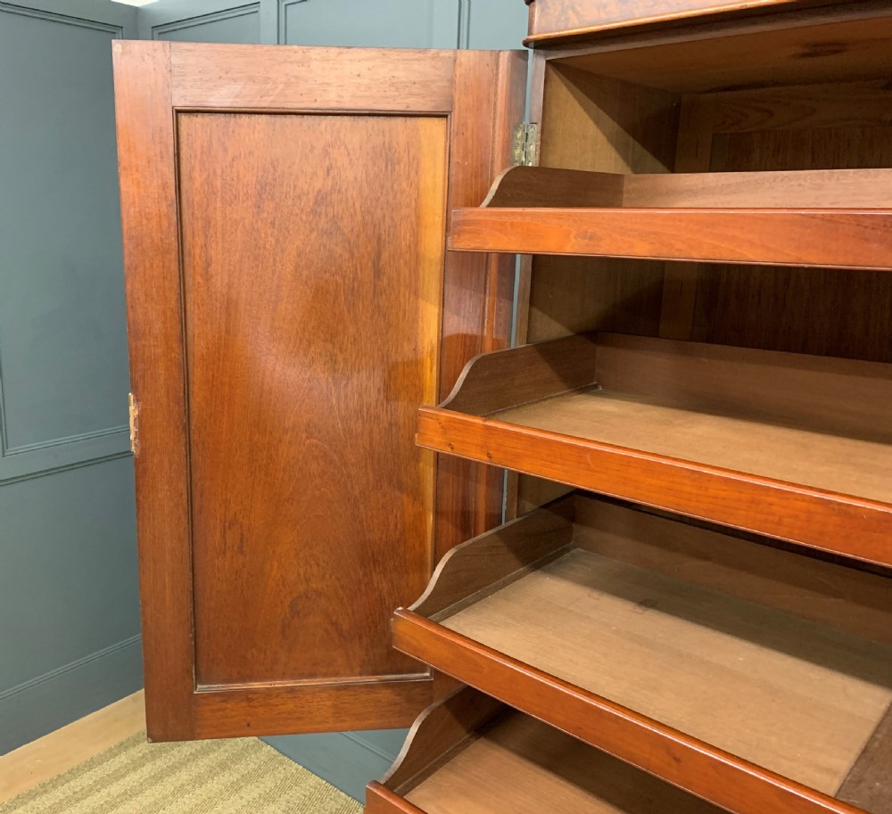 Victorian Burr Walnut Linen Press View IX
