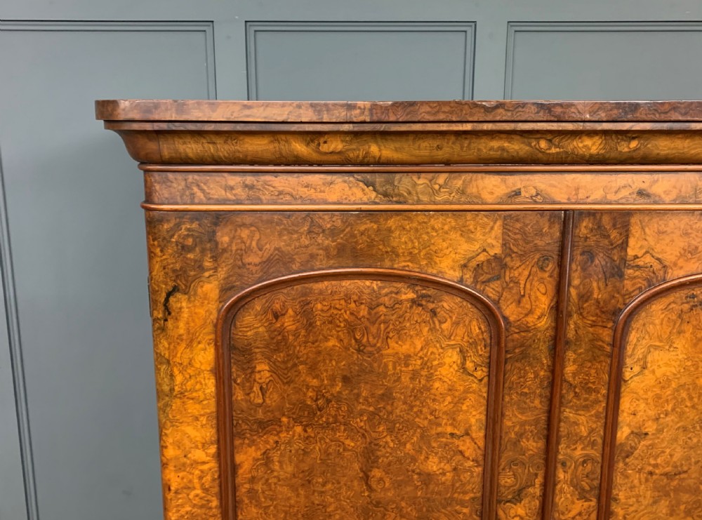 Victorian Burr Walnut Linen Press View XIII