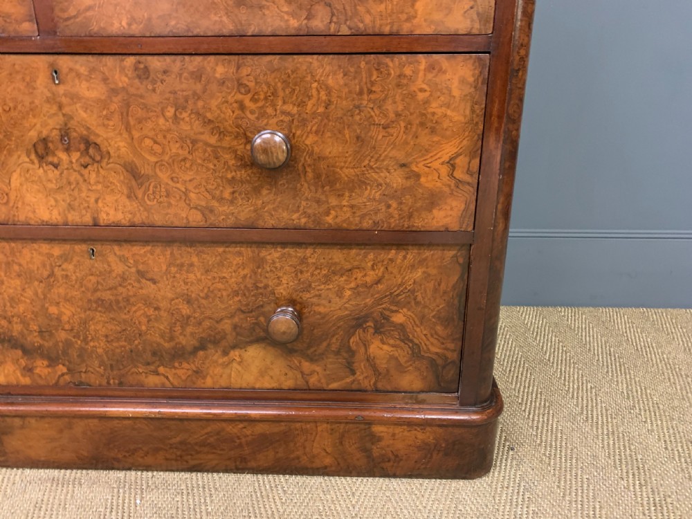 Victorian Burr Walnut Linen Press View XV