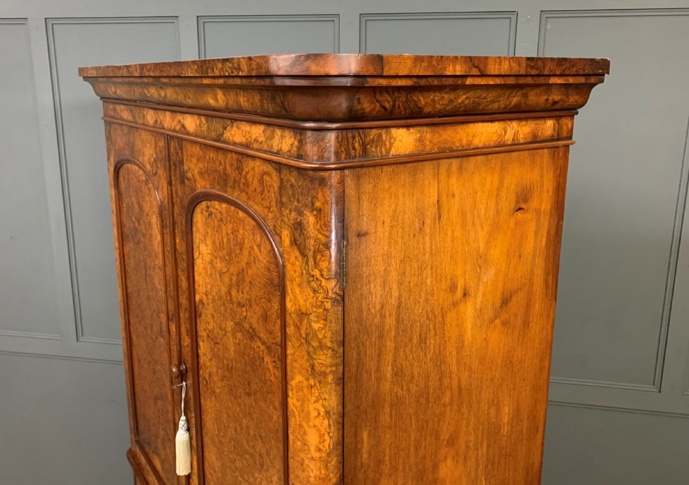 Victorian Burr Walnut Linen Press View XIX