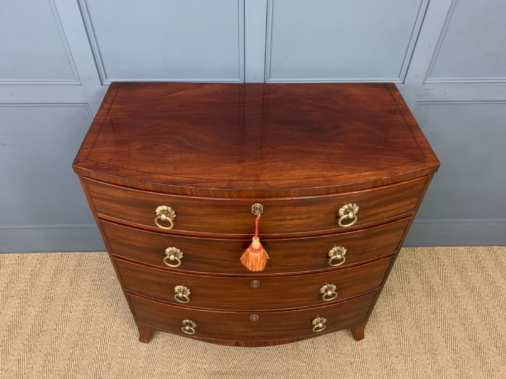 Regency Mahogany Bow Fronted Chest of Drawers View III