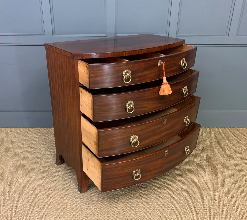 Regency Mahogany Bow Fronted Chest of Drawers View IV