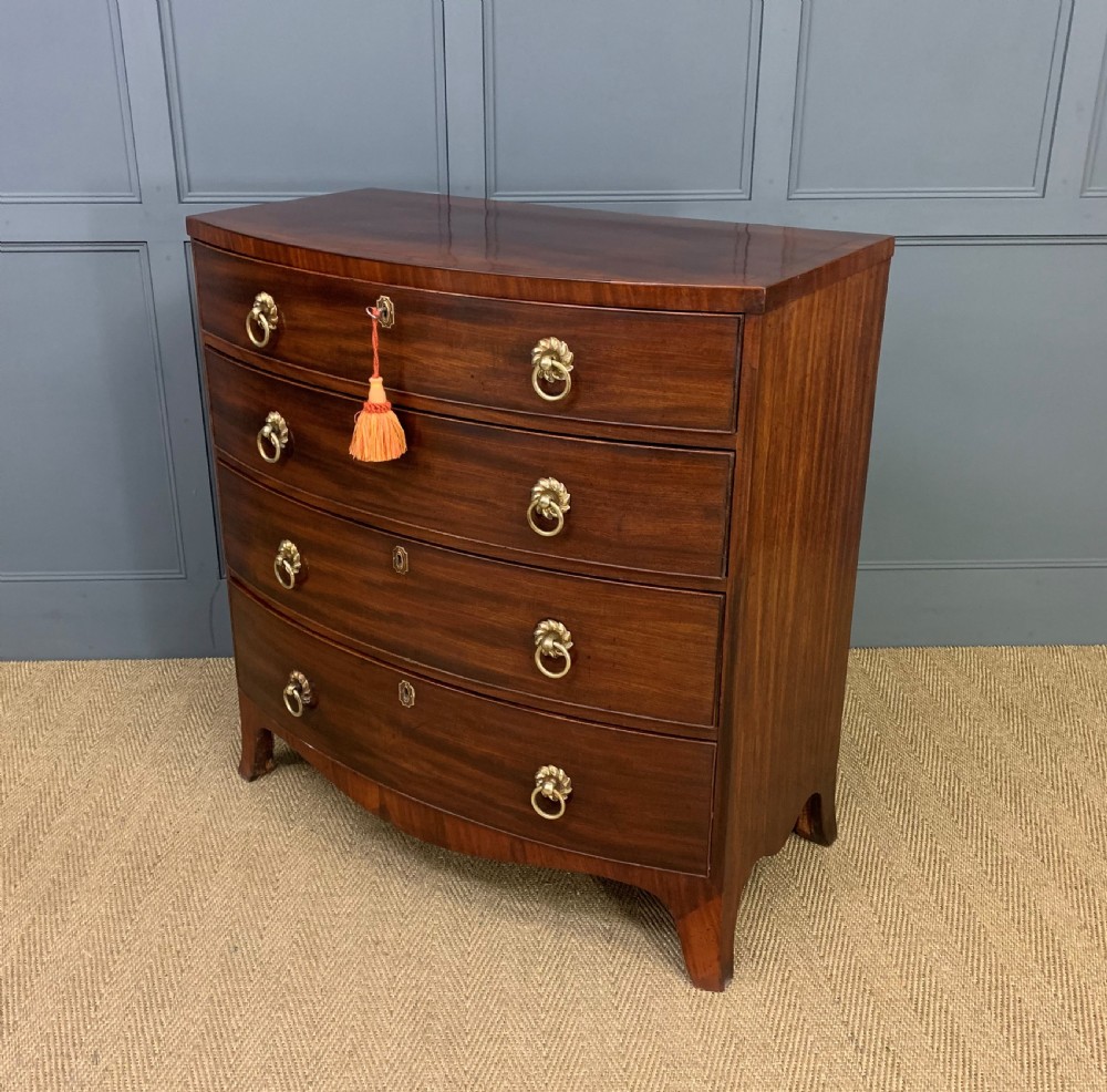 Regency Mahogany Bow Fronted Chest of Drawers View V