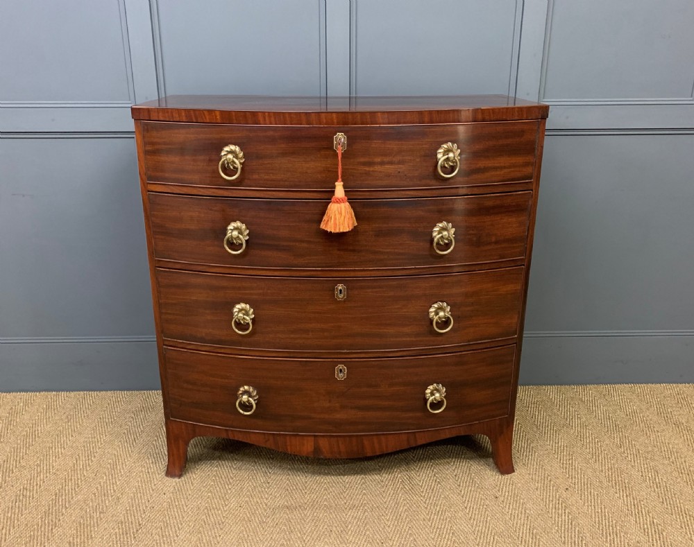 Regency Mahogany Bow Fronted Chest of Drawers View VI
