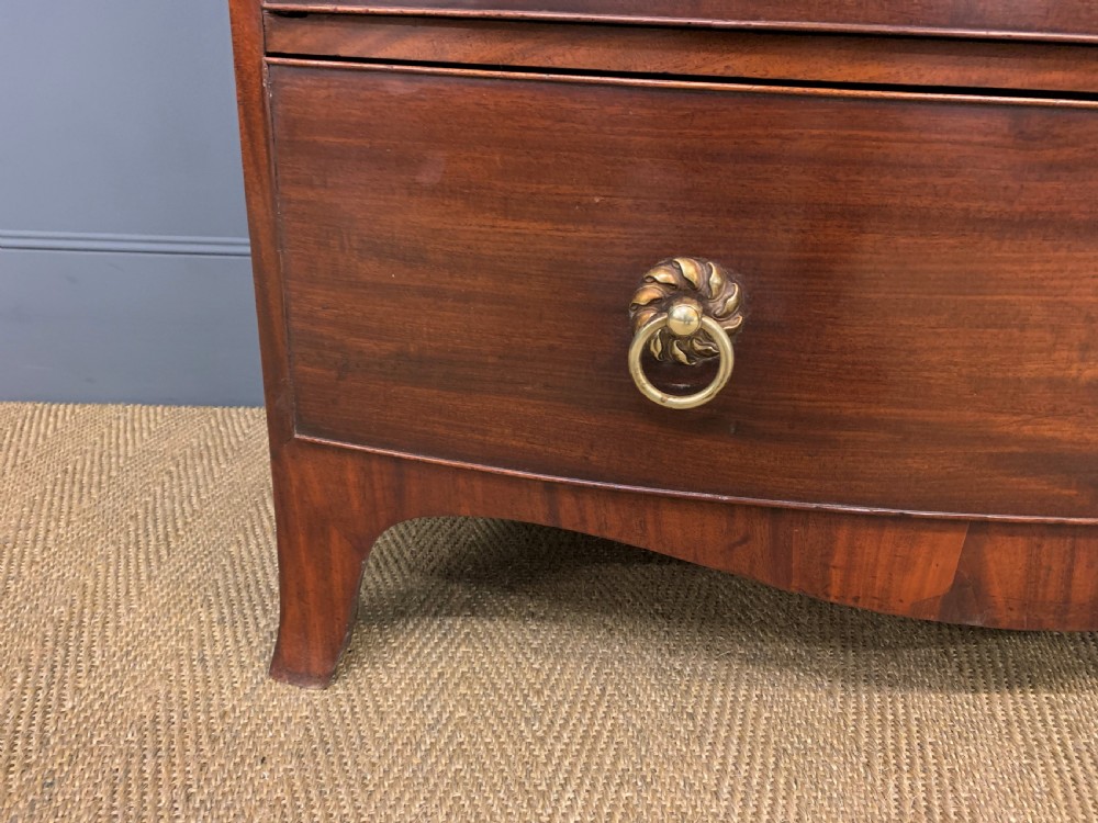Regency Mahogany Bow Fronted Chest of Drawers View VII