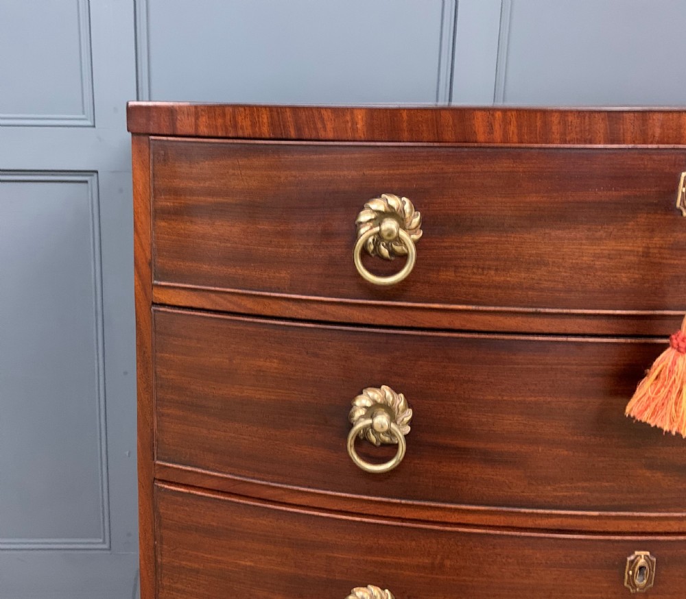 Regency Mahogany Bow Fronted Chest of Drawers View VIII