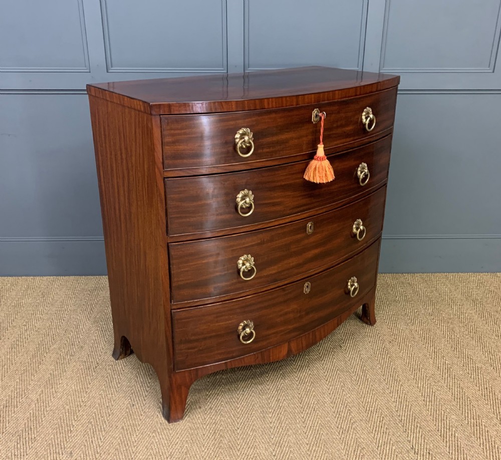 Regency Mahogany Bow Fronted Chest of Drawers View XII