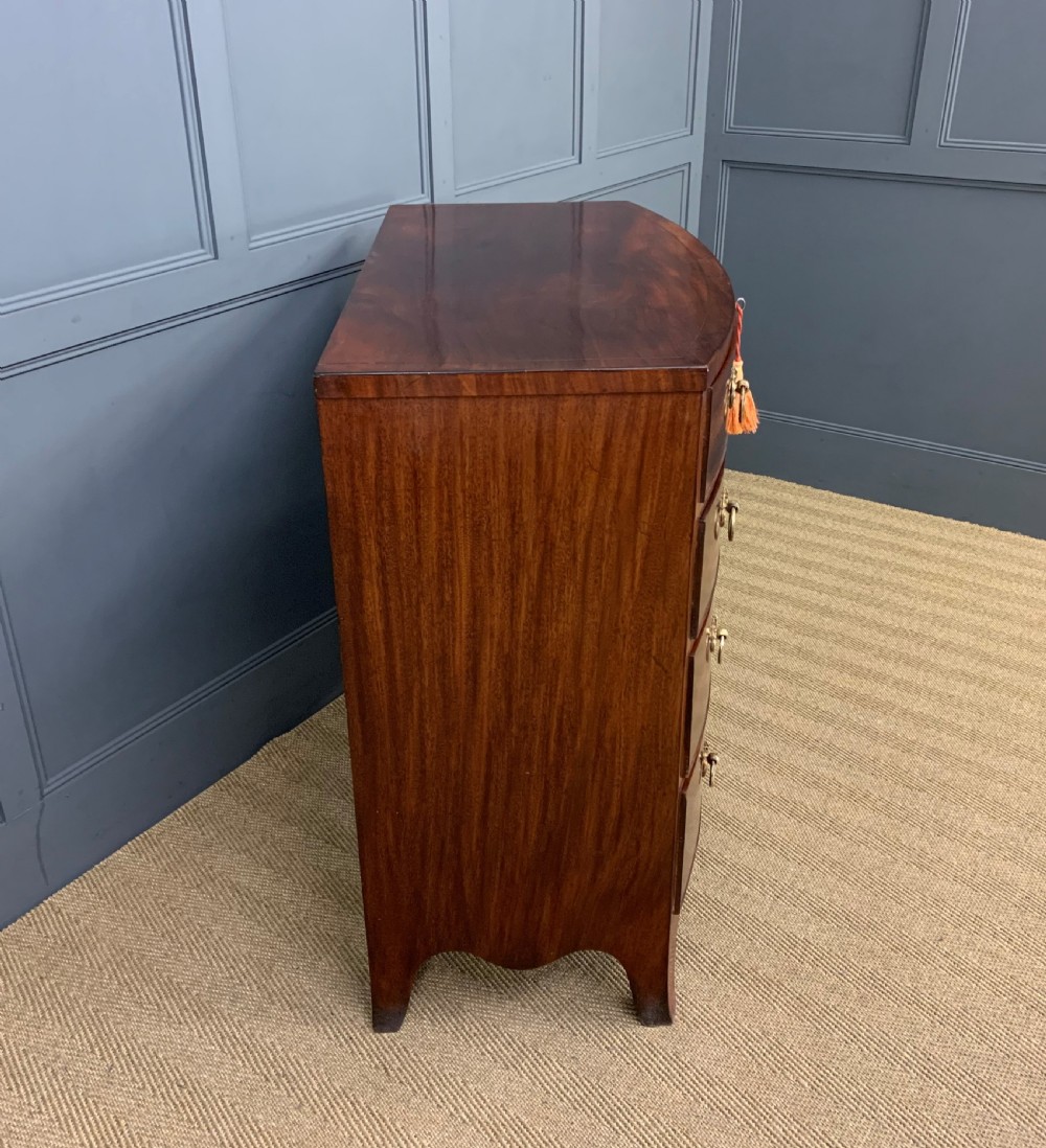 Regency Mahogany Bow Fronted Chest of Drawers View XIII