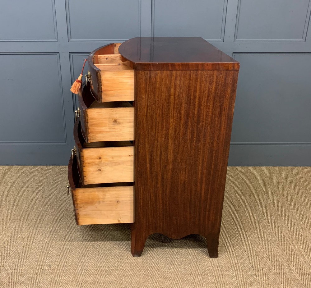 Regency Mahogany Bow Fronted Chest of Drawers View XIV