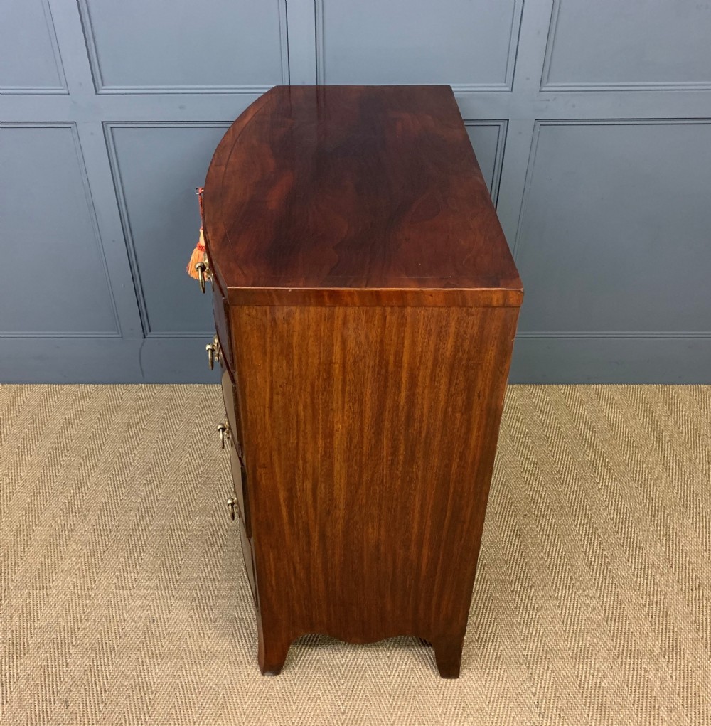 Regency Mahogany Bow Fronted Chest of Drawers View XV