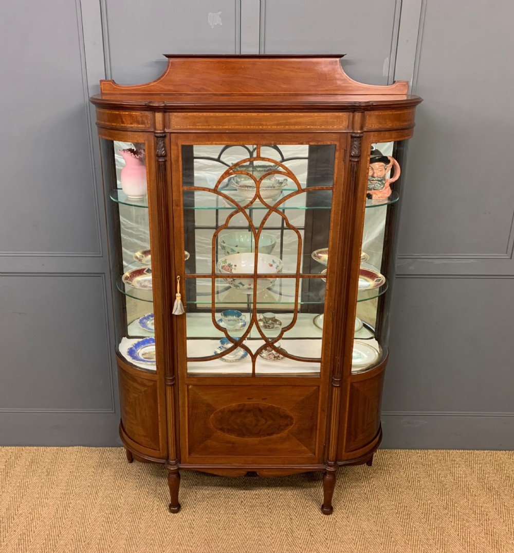 Inlaid Mahogany Display Cabinet by Jas Shoolbred