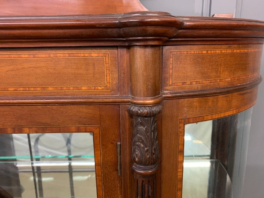 Inlaid Mahogany Display Cabinet by Jas Shoolbred View XIII