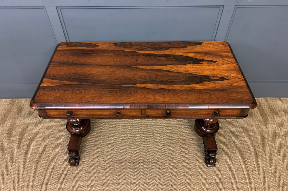 Early Victorian Rosewood Library Table View III