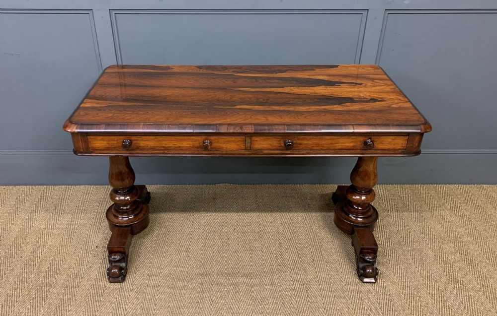 Early Victorian Rosewood Library Table View VI