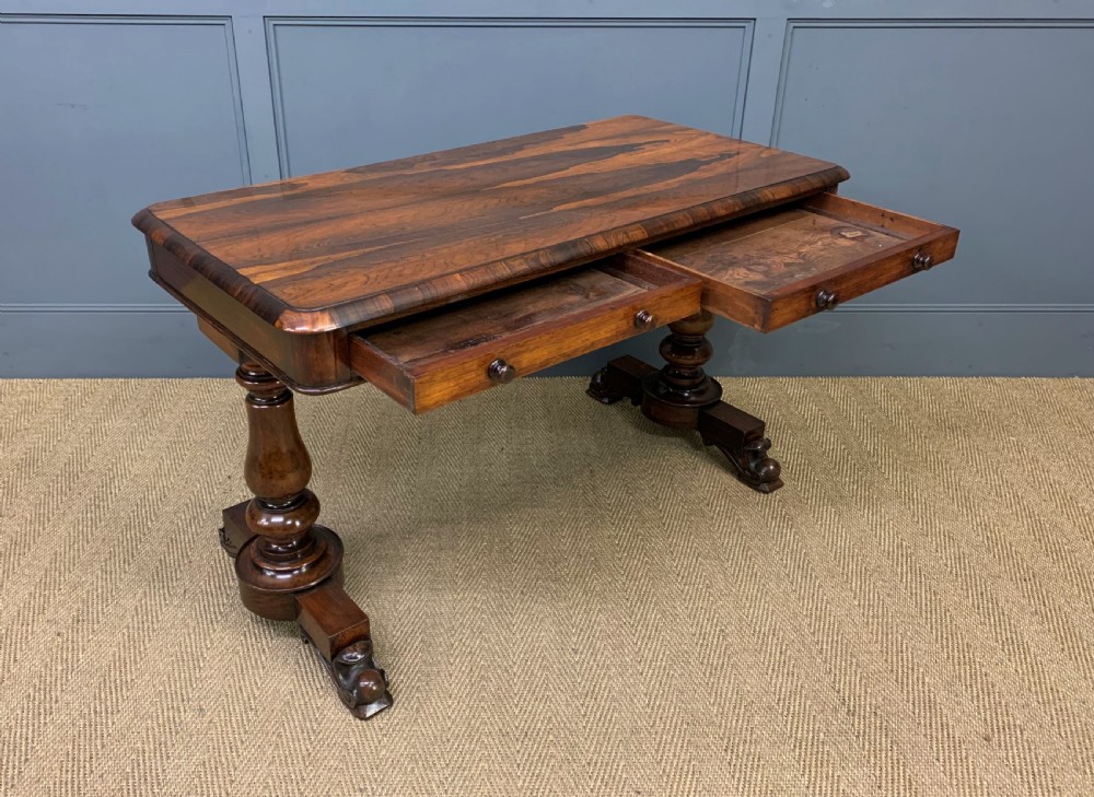Early Victorian Rosewood Library Table View IX