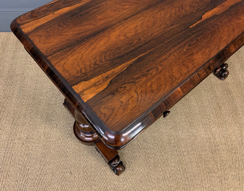 Early Victorian Rosewood Library Table View X