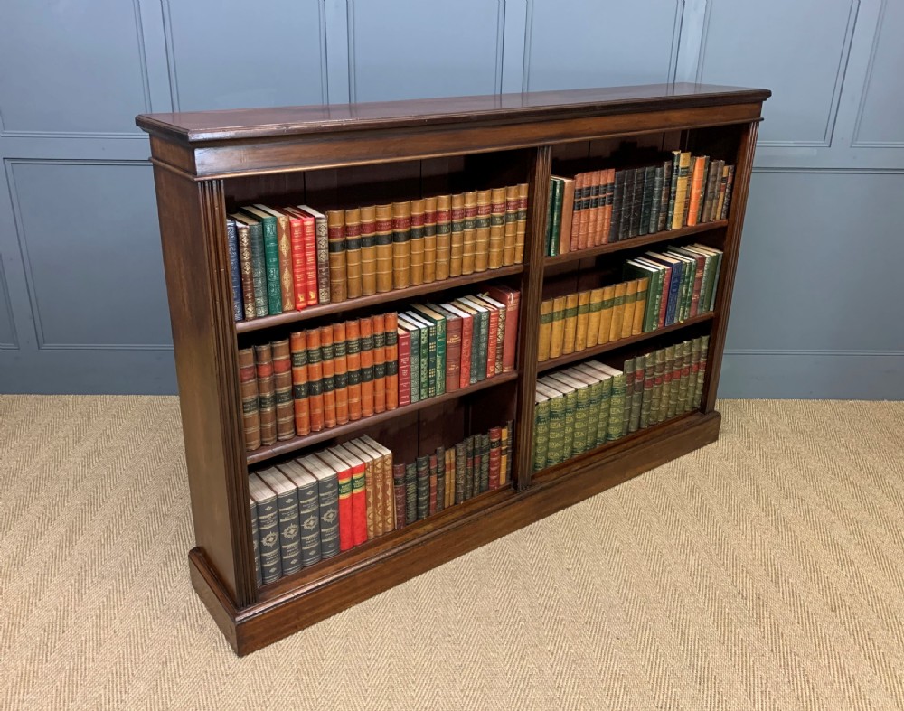 Edwardian Walnut Open Bookcase