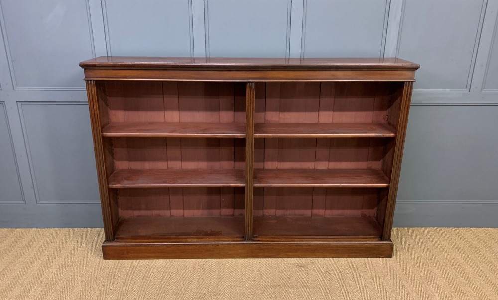 Edwardian Walnut Open Bookcase View II