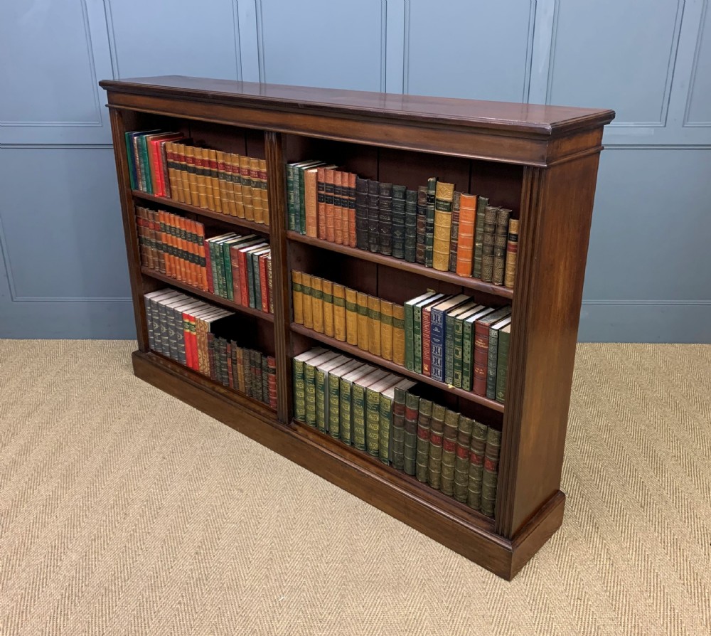 Edwardian Walnut Open Bookcase View V