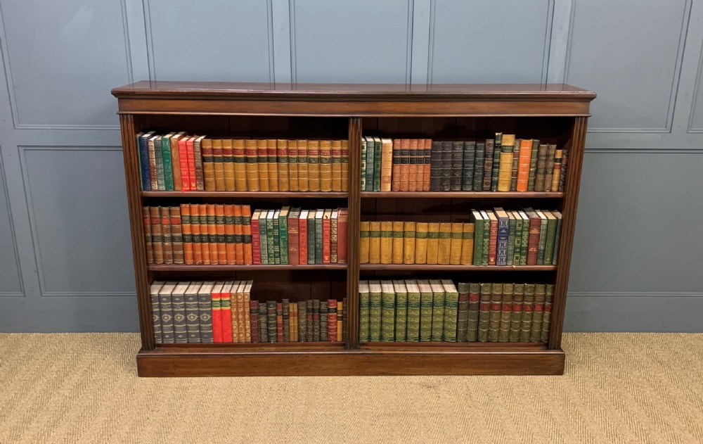 Edwardian Walnut Open Bookcase View VI