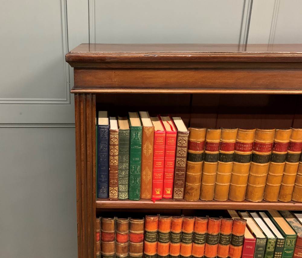 Edwardian Walnut Open Bookcase View VII