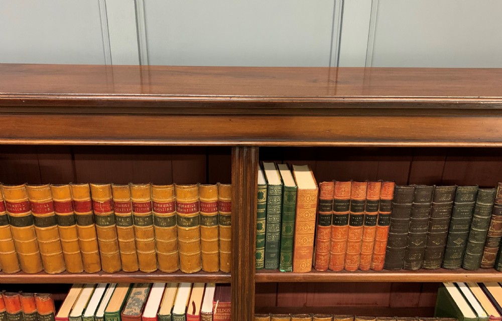 Edwardian Walnut Open Bookcase View IX
