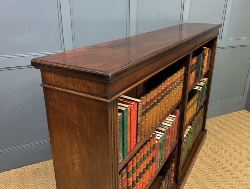 Edwardian Walnut Open Bookcase View XI