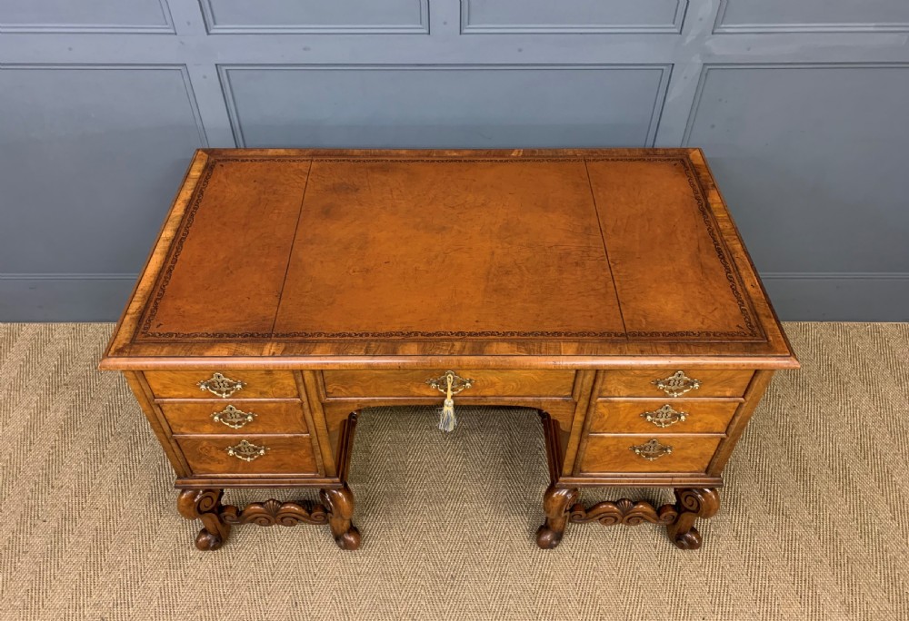 Burr Walnut Carolean Style Writing Desk View II