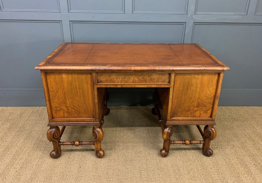 Burr Walnut Carolean Style Writing Desk View V