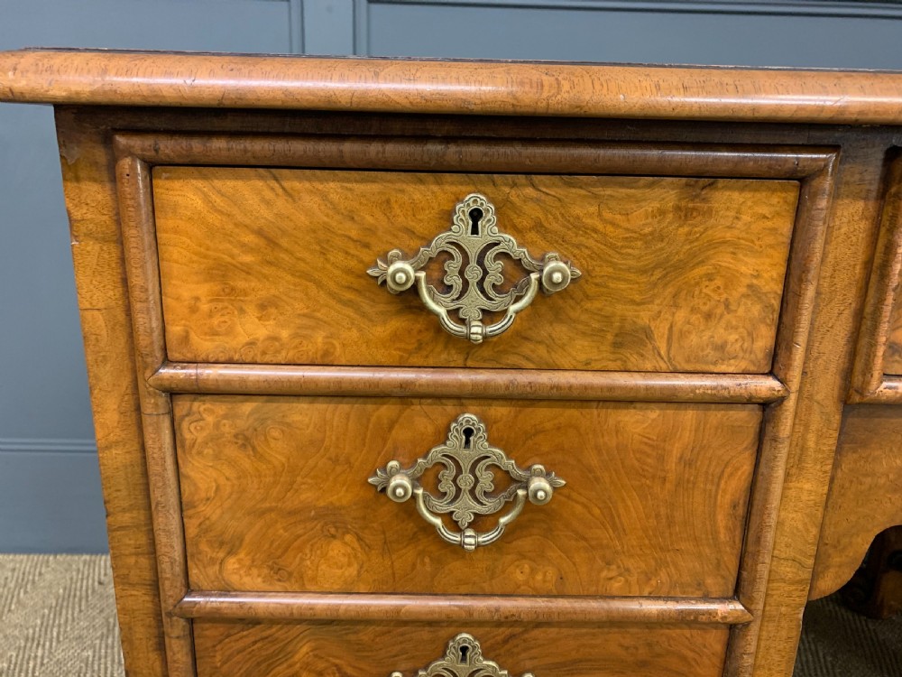 Burr Walnut Carolean Style Writing Desk View IX