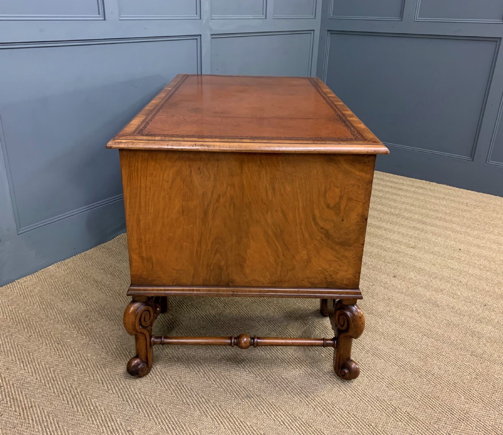 Burr Walnut Carolean Style Writing Desk View XIV