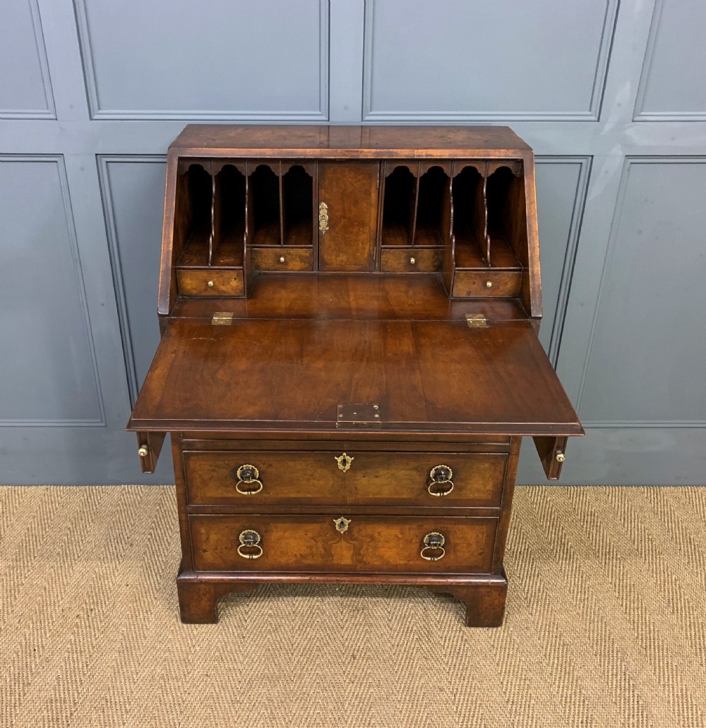 Georgian Style Burr Walnut Bureau View III